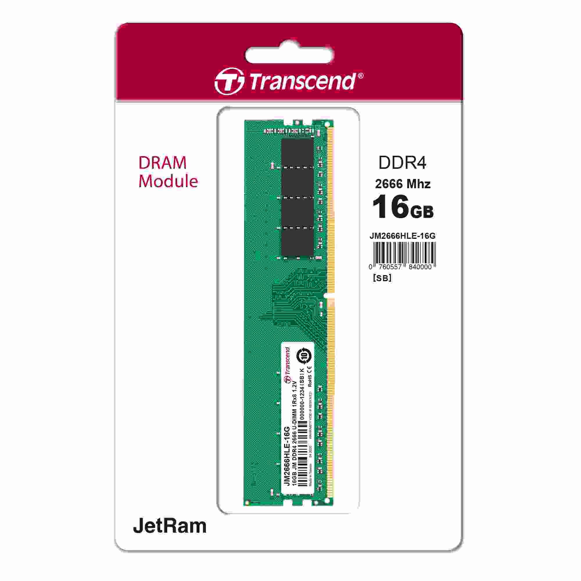 Transcend JetRam, 16 GB DDR4 2666