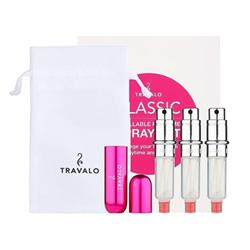 Travalo Classic HD dárková sada Hot Pink (plnitelný rozprašovač parfémů 3 x 5 ml + pouzdro)