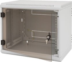 Triton 19" rozvádzač jednodielny 18U/600 mm s celosklenenými dverami, s otvormi pre ventilátory