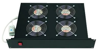 TRITON 19" Ventilačná jednotka horizontálna 4V 230V/92W 2U čierna + termostat