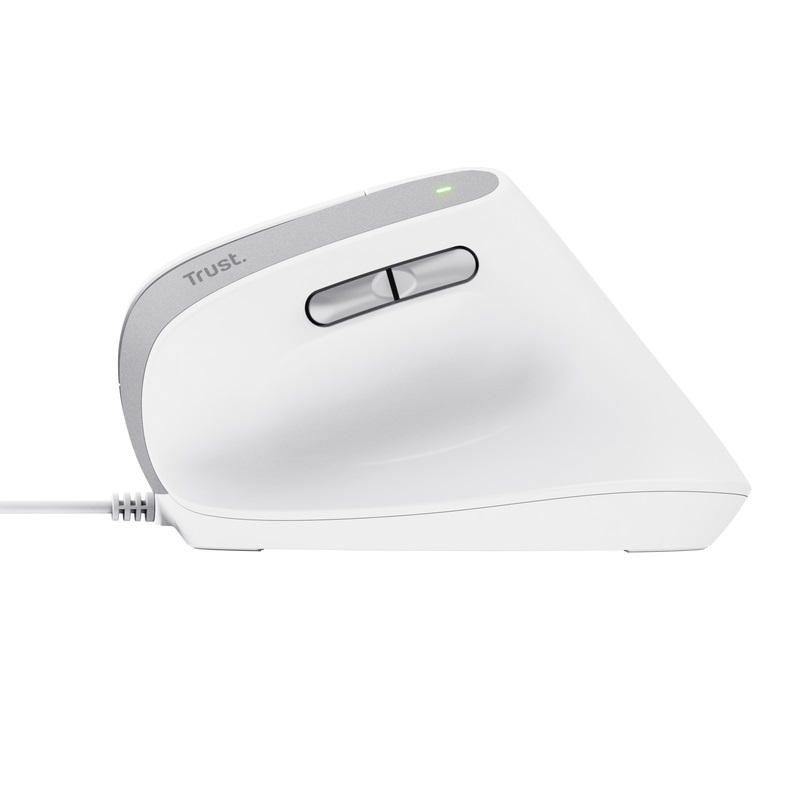 Trust Bayo II/Vertikálne/Optické/Pravoruké/2 400 DPI/Bezdrôtové USB/Biele