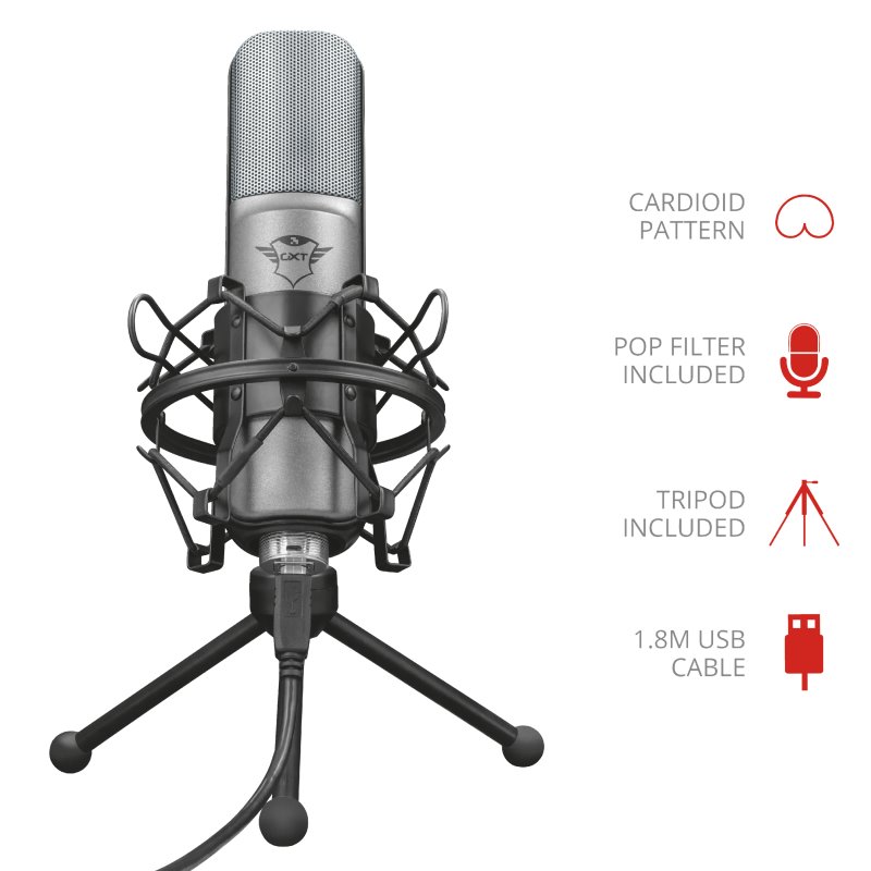 Trust GXT 242 Lanke Streaming Microphone 22614