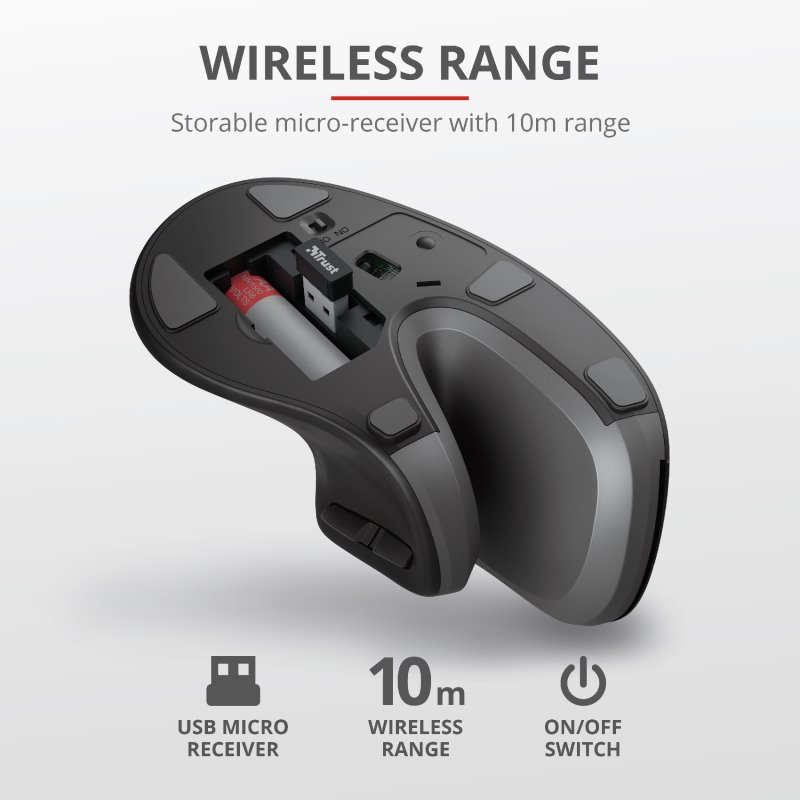 Trust Verro Ergonomic Wireless Mouse 23507
