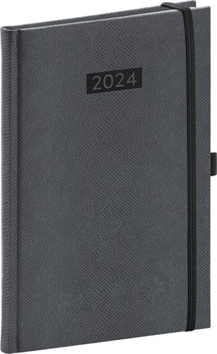 Týdenní diář Diario 2024, šedý, 15 × 21 cm