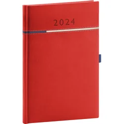 Týdenní diář Tomy 2024, červeno-modrý, 15 × 21 cm