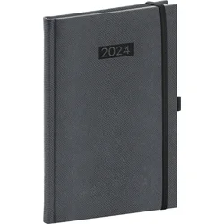 Týždenný diár Diario 2024, sivý, 15 × 21 cm