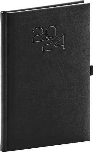 Týždenný diár Vivella Classic 2024, antracitový, 15 × 21 cm