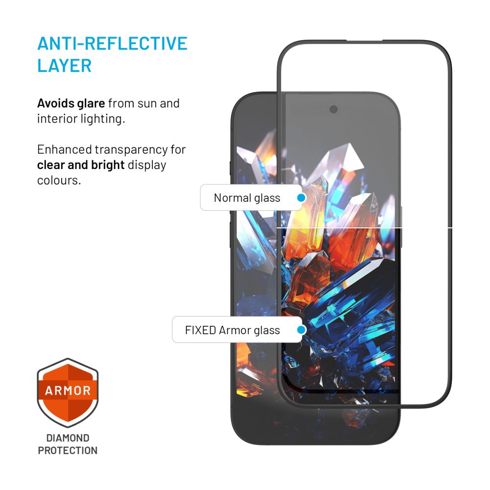 Ultra odolné tvrdené sklo FIXED Armor s aplikátorom proti prachu a vrstvou AR pre Samsung Galaxy S24+/S25+, čierne