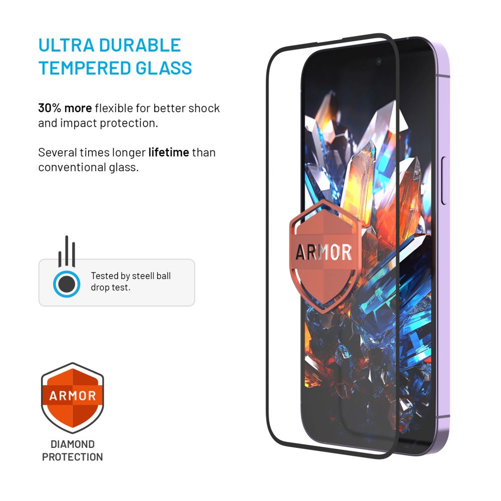 Ultra odolné tvrdené sklo FIXED Armor s aplikátorom proti prachu a vrstvou AR pre Samsung Galaxy S25 Ultra, čierne