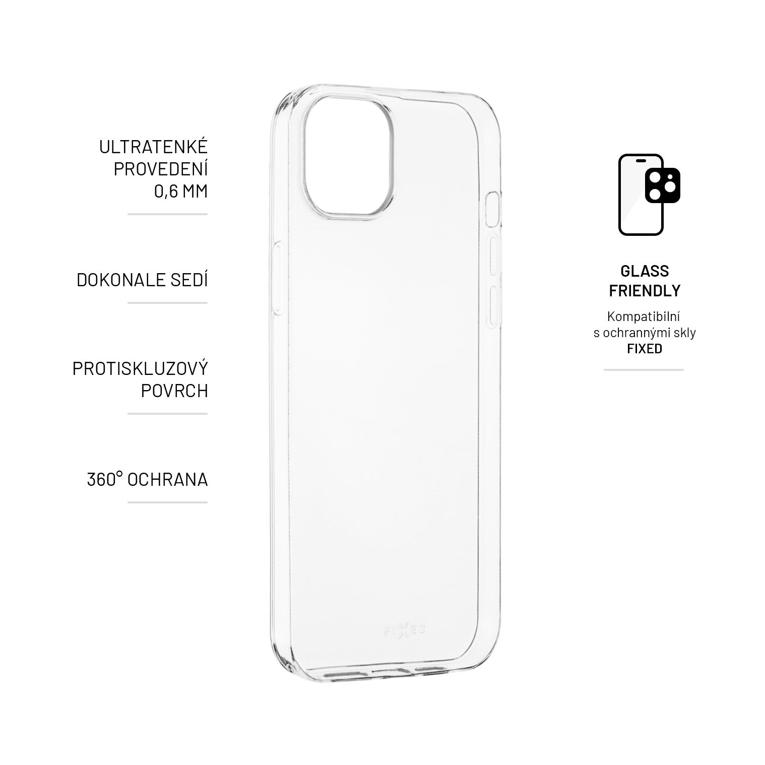 Ultratenké gélové puzdro TPU FIXED Skin pre Apple iPhone 14 Plus, 0,6 mm, číre