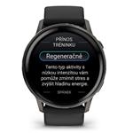 Venu 4 - 45 mm, Slate a Černý silikonový řemínek