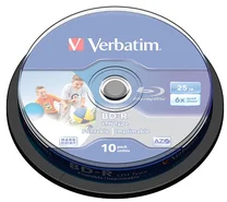 Verbatim BD-R SL Blu-ray LTH-AZO 25GB 6x Printable 10-cake