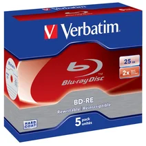Verbatim Blu-ray BD-RE 2x, 25 GB, 5 ks (Jewel)