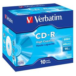 Verbatim CD-R High Capacity 40x, 800MB, 10 ks (Jewel)