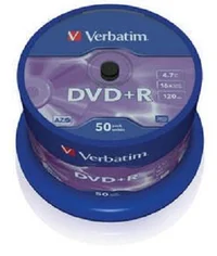 Verbatim DVD+R 4,7GB 16x Matt Silver spindl 50 ks