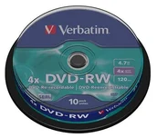 Verbatim DVD-RW 4,7GB 4x spindl (10-pack) 43552 - Datová media zapisovací