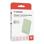 Verbatim magnetická bezdrátová powerbanka Charge 'n' Go Essentials, 5000mAh, zelená