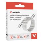 Verbatim USB-C->C magnetický kábel Sync & Charge 100W sivý