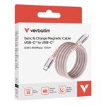 Verbatim USB-C->C magnetický kábel Synchronizácia a nabíjanie 60W ružový