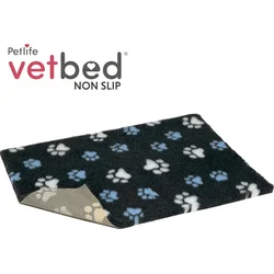Vetbed anti-slip / Drybed Graphite blue and white DELUXE 150 x 100 cm, vlas 30 mm