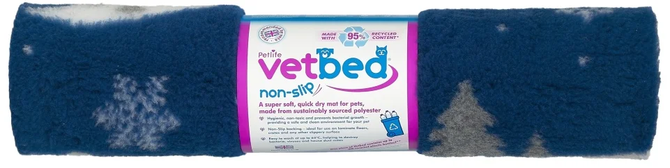 Vetbed anti-slip / Drybed Winter blue DELUXE 100 x 75 cm, vlas 30 mm