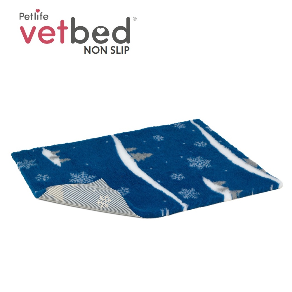 Vetbed protiskluz / Drybed Zimní modrá DELUXE 150 x 100 cm, vlas 30 mm