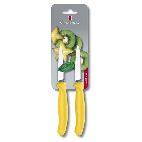 Victorinox Nůž kuchyňský sada 2ks žlu.8cm vlnka