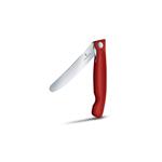 Victorinox Skladací nôž na desiatu Swiss Classic, červený, zvlnená čepeľ