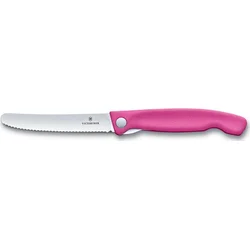 Victorinox Skladací nôž na desiatu Swiss Classic, ružový, vlnitá čepeľ