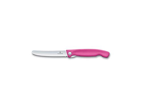 Victorinox Skládací svačinový nůž Swiss Classic, růžový, vlnkované ostří