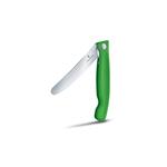 Victorinox Skládací svačinový nůž Swiss Classic, zelený, vlnkované ostří