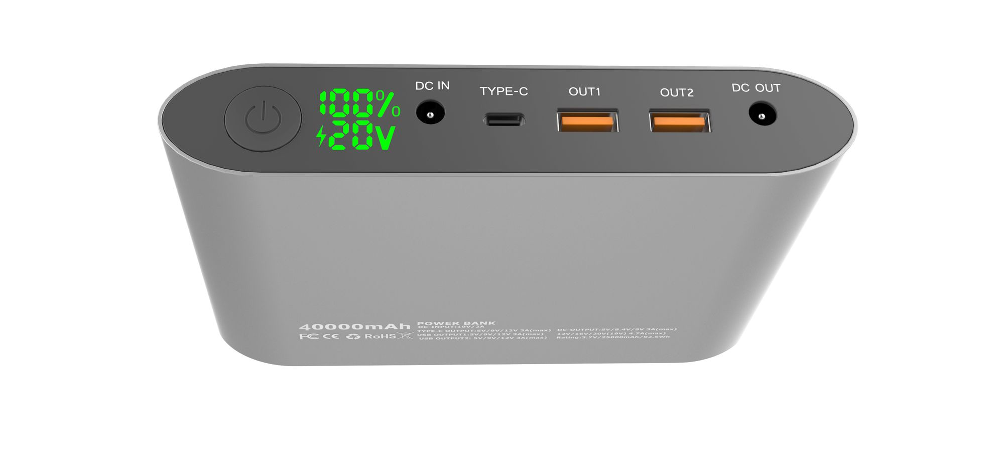 Viking notebooková power banka Smartech II Quick Charge 3.0 40000mAh, šedá