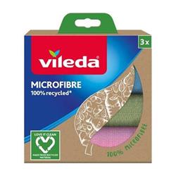 Vileda 168310 Univerzální utěrka Microfibre 100% Recycled, 3 ks