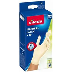 Vileda 170982 Prírodné latexové rukavice M/L 10 ks