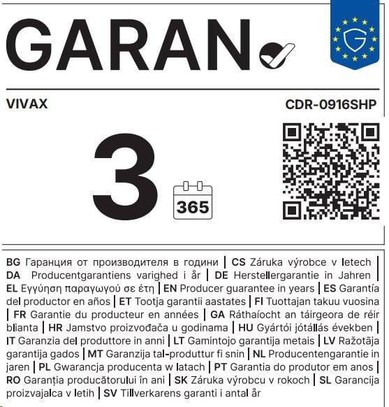 VIVAX WFL-140916PSI + CDR-0916SHP