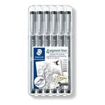 Vložky STAEDTLER "Pigment Liner", čierne, sada 6 kusov
