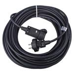 Vonkajší predlžovací kábel 20 m / 1 zásuvka / čierna / guma / 230 V / 2,5 mm2