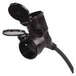 Vonkajší predlžovací kábel 25 m / 2 zásuvky / čierna / guma / 230 V / 1,5 mm2