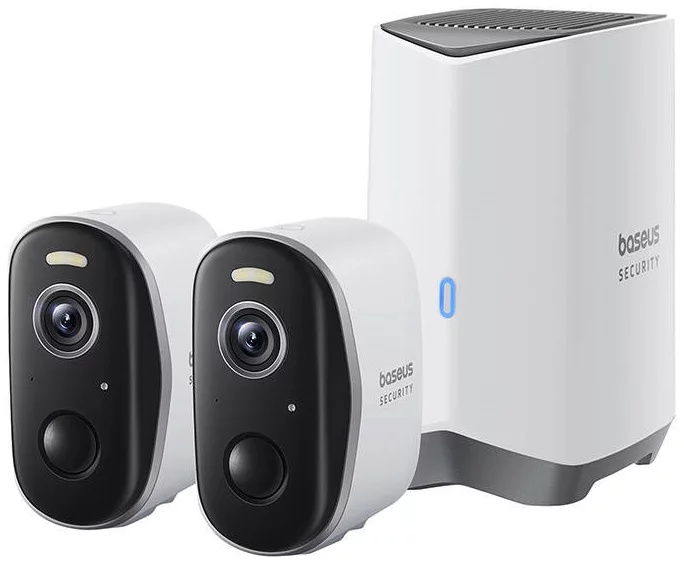 Vonkajšia kamera Baseus Security N1 Plus 2K (sada 2ks+centrálna stanica) biela