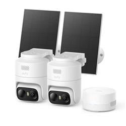 Vonkajšia kamera s solárnym napájaním Anker eufy C37 (sada 2 ks + jednotka HomeBase Mini), 2K, biela