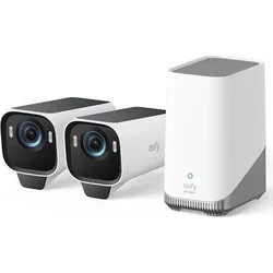 Vonkajšia kamera so solárnym nabíjaním Anker eufy S3 Pro (sada 2 + jednotka HomeBase 3), 4K biela