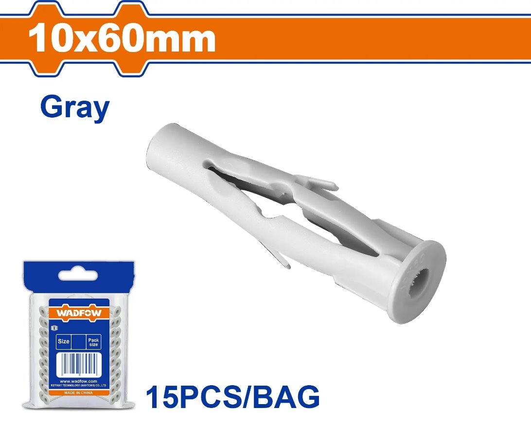 Wadfow Hmoždinka univerzální 10x60mm, sada 15 ks