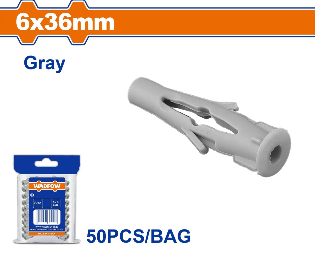Wadfow Hmoždinka univerzální 6x36mm, sada 50 ks