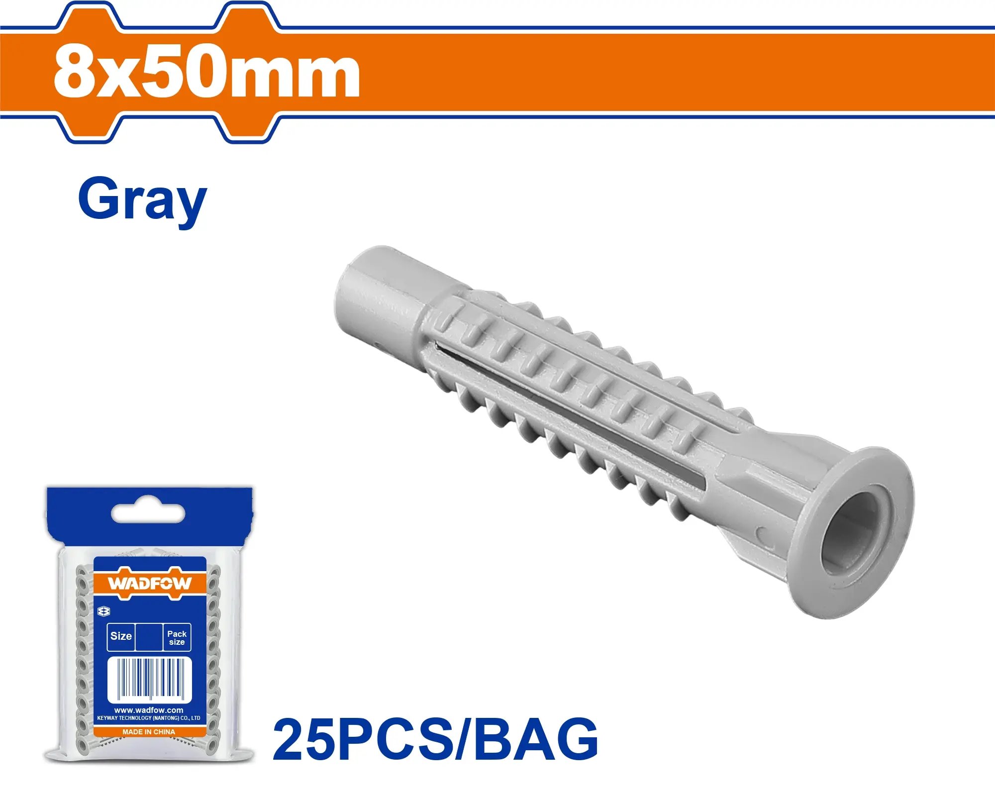Wadfow Hmoždinka univerzální 8x50mm, sada 25 ks