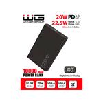 WG - Power Bank 10000 mAh,  USB-C PD 20W + USB-A 22.5W, černá