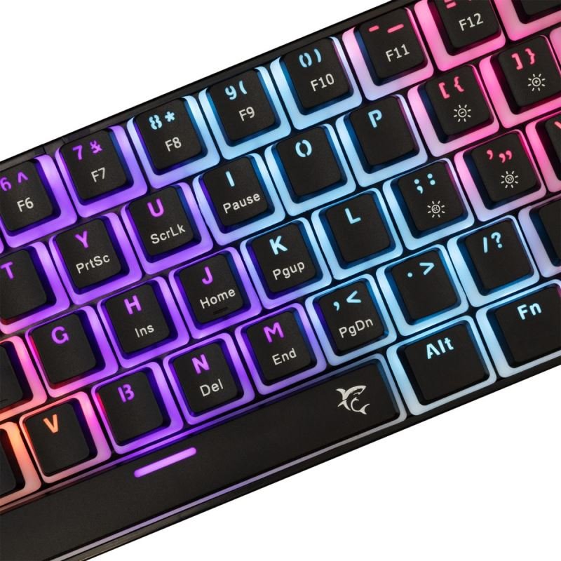 White Shark ASHIKO 2, černá (US + červené switche)