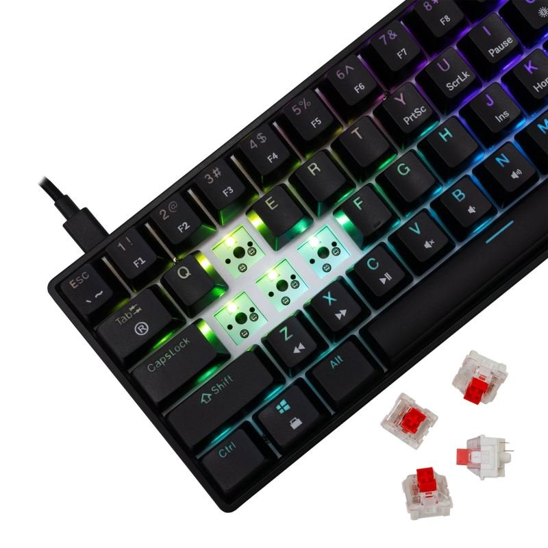 White Shark SHINOBI 2, černá (US + červené switche)