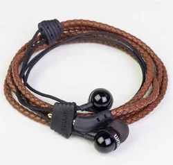 Wraps Leather Wrap in ear headphone, hnědá