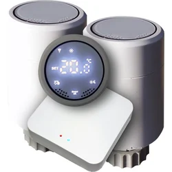 Xtendlan Termostatická hlavice/ Double pack/ radiátor/ Zigbee/ Tuya/ display nahoře/ Bílý +  Zigbee brána