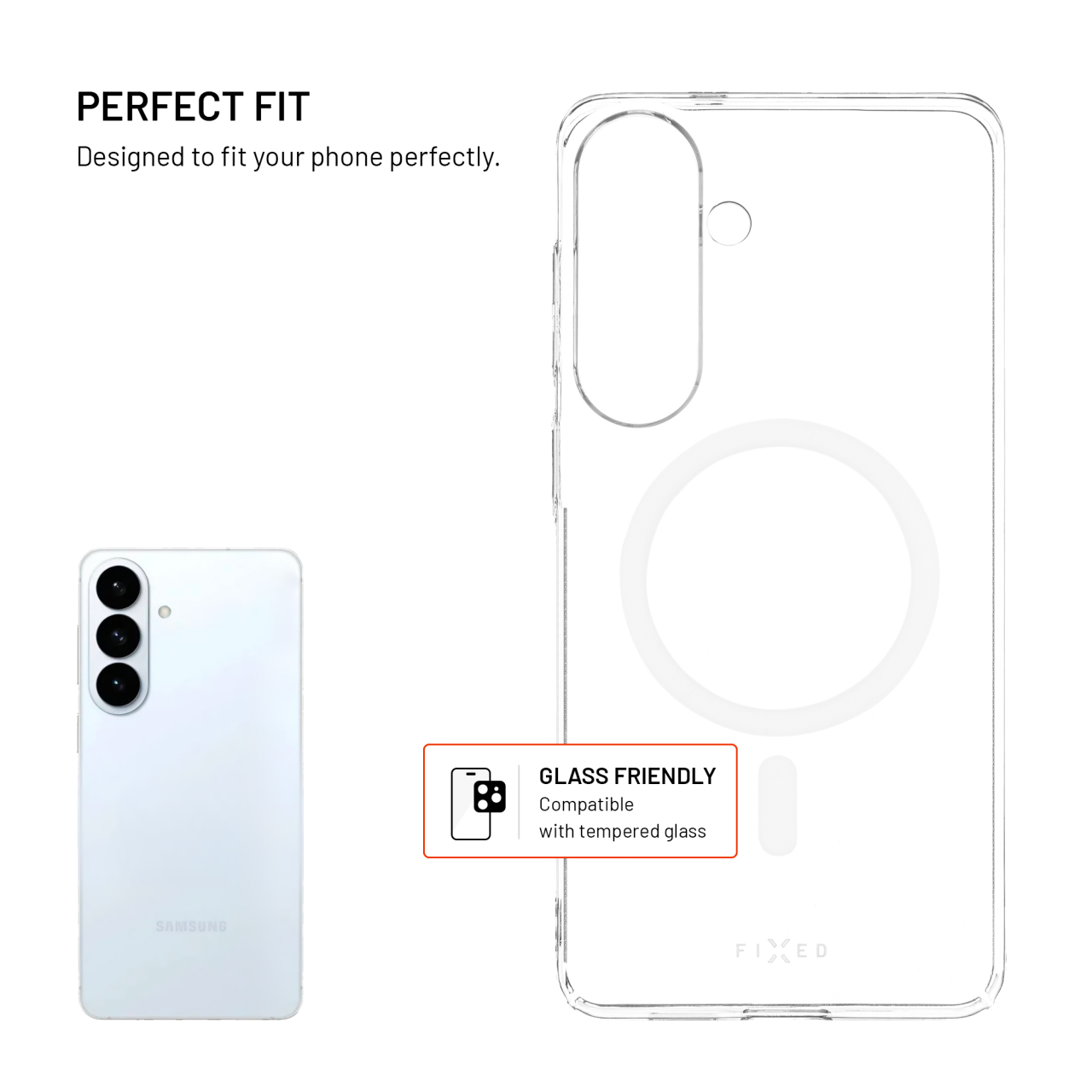 Zadní kryt FIXED MagShell s MagSafe pro Samsung Galaxy S26+, čirý